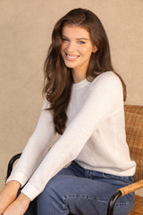 Dalo O-Neck White Knit Jumper