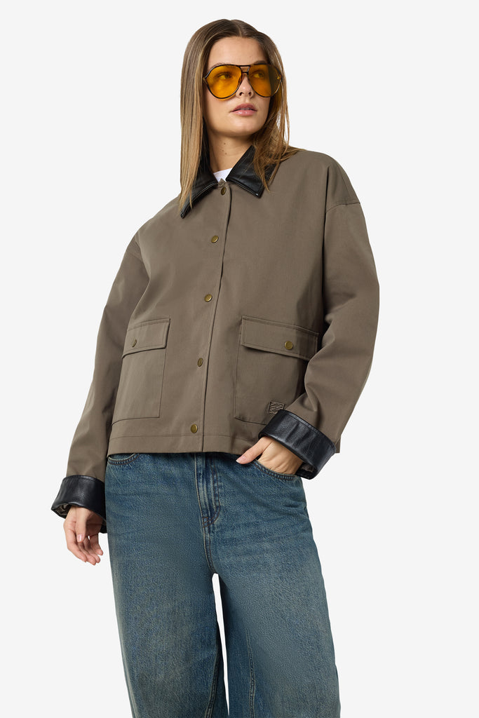 Nora Pu Collar Barn Jacket