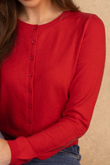 Natalie Red Buttoned Cardigan