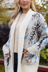 Skylar Beige Knit Open Cardigan