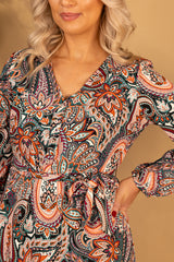 Noval Life Long Sleeve Paisley Dress