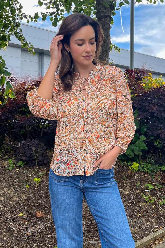 Fala Paisley Print Tie Top