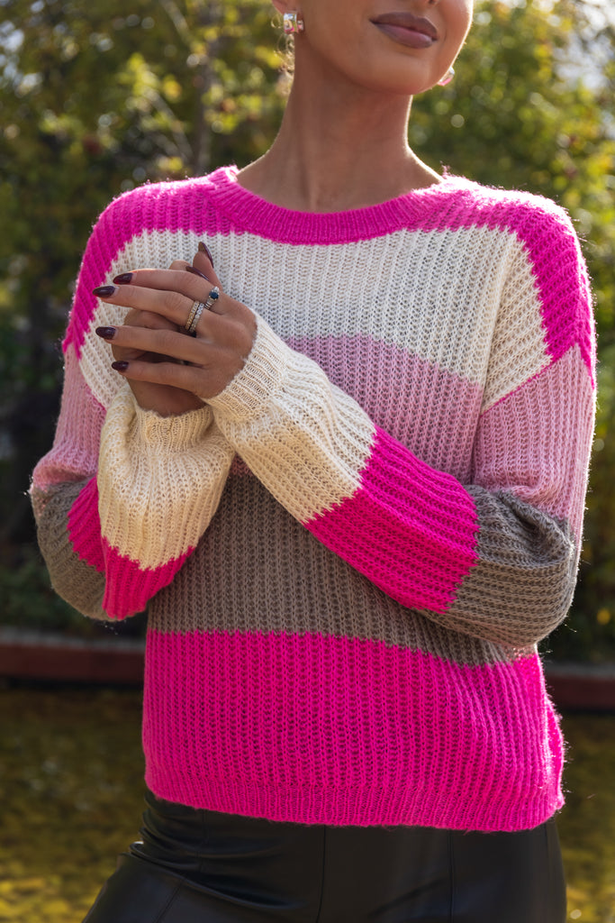 Badut Fuchsia Pink Knit