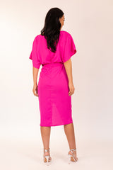 Harriet Fuchsia  Boat Neck Dress