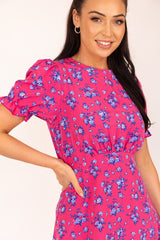 Freya Pink & Blue Floral Ditzy Print Dress