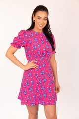 Freya Pink & Blue Floral Ditzy Print Dress