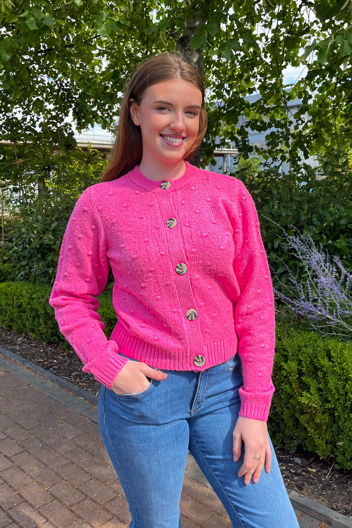 Sofie Sangria Pink Knit Cardigan