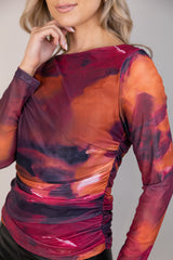 Joy Long Sleeve Mesh Tie Dye Top