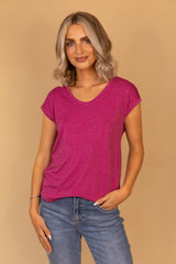 Billo Fuchsia & Gold Lurex Tee