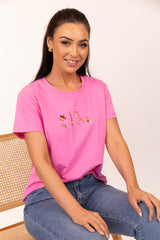 Maggie Pink Flower Print T-Shirt