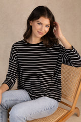 Brianna Black & White Stripe Knit