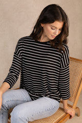 Brianna Black & White Stripe Knit