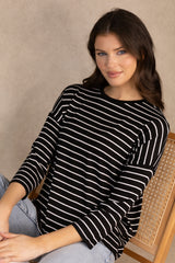 Brianna Black & White Stripe Knit