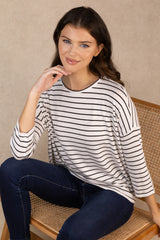 Brianna White & Black Striped Knit