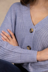 Carol Blue Buttoned Cardigan