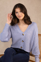 Carol Blue Buttoned Cardigan