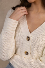 Carol Cream Buttoned Cardigan