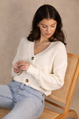 Carol Cream Buttoned Cardigan