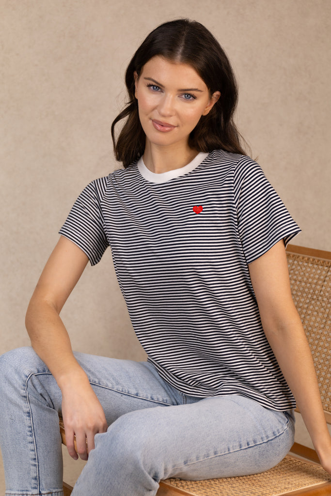 Pisa Navy & White Striped T-Shirt