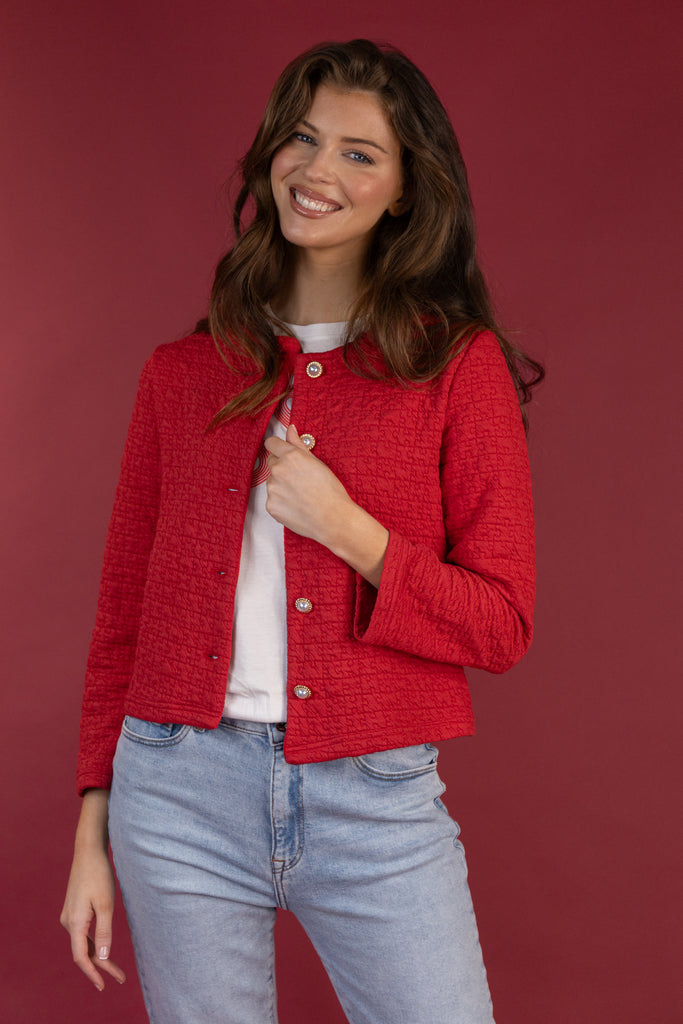 Matilda Red Buttoned Cardigan