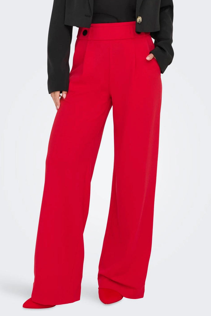 Geggo Long Red Button Trousers