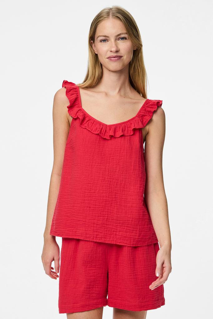 Sastina Red Frill Top