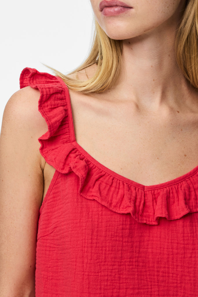 Sastina Red Frill Top