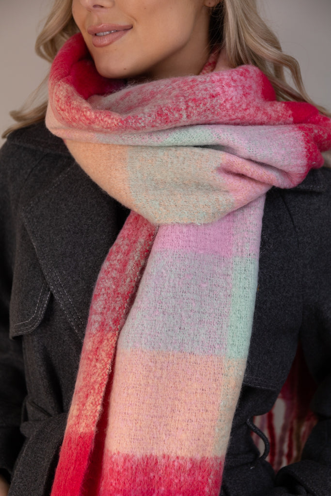 Rilla Coral Brushed Over-Sized Scarf