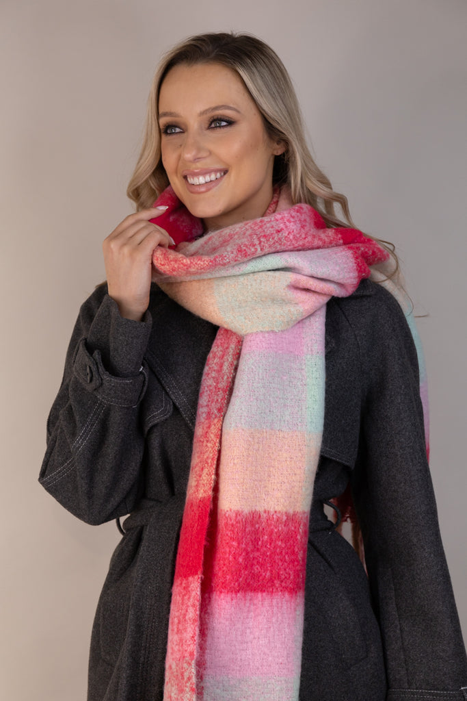 Rilla Coral Brushed Over-Sized Scarf