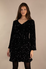 Faith V-Neck Sequin Shift Dress