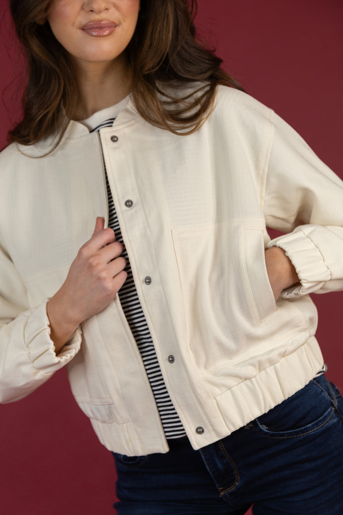 Annie Cream Bomber Jacket