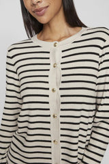 Zicha Cream & Black Striped Cardigan