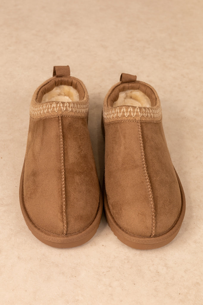 Stelly Teddy Lined Beige Slip On Shoes