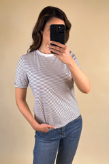 Ria Stripe Navy & White Basic Tee