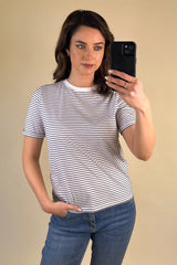 Ria Stripe Navy & White Basic Tee