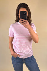 Ria Stripe Pink & White Basic Tee