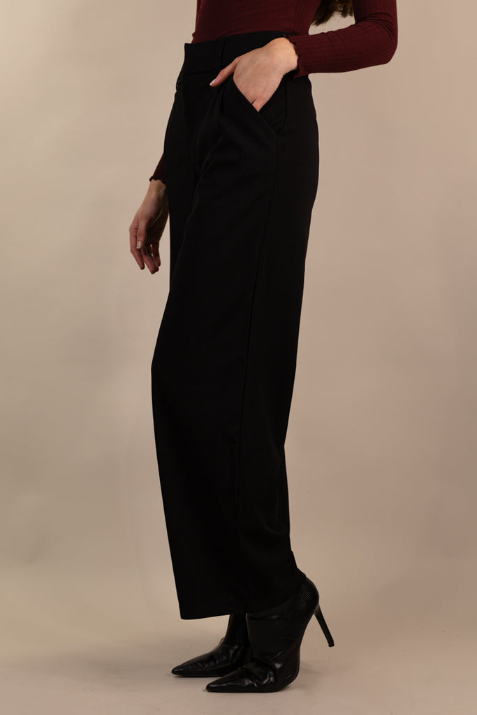 Geggo Straight Leg Black Trousers