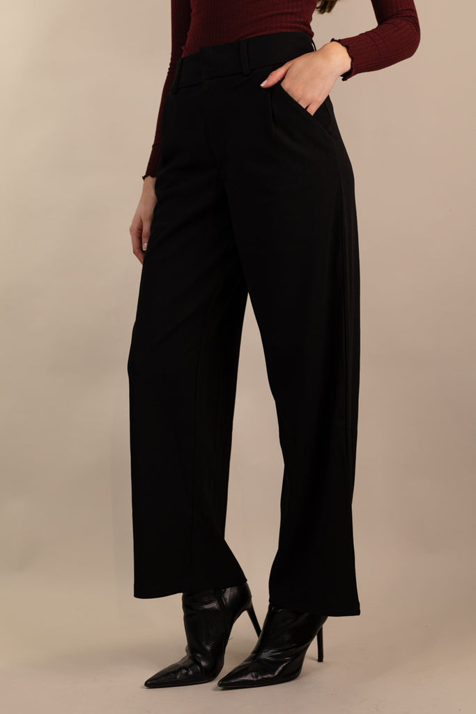 Geggo Straight Leg Black Trousers