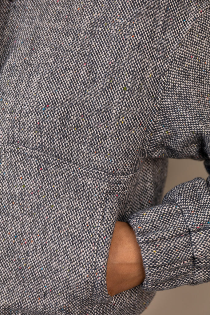 Polly Denim Blue Tweed Bomber