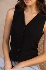 Iris Black Waistcoat