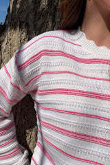 Savanna Pink & White Stripe Knit