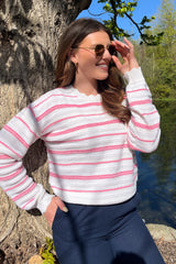 Savanna Pink & White Stripe Knit