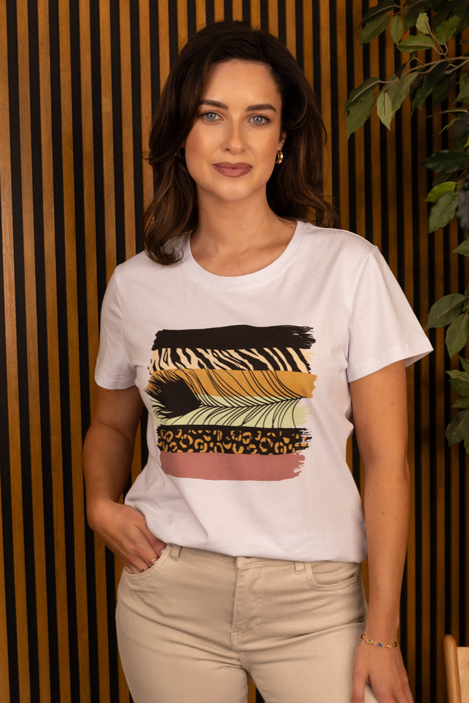 Maggie Green Feather Graphic Tee