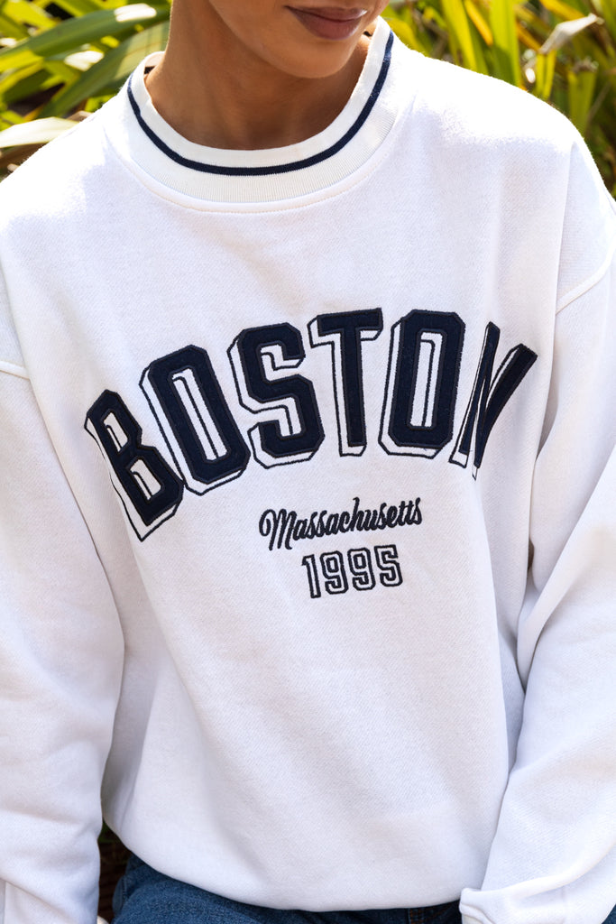 Nia White Boston Varsity Sweater