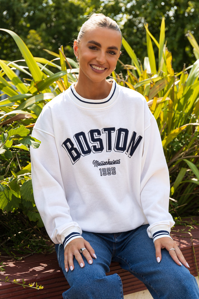 Nia White Boston Varsity Sweater