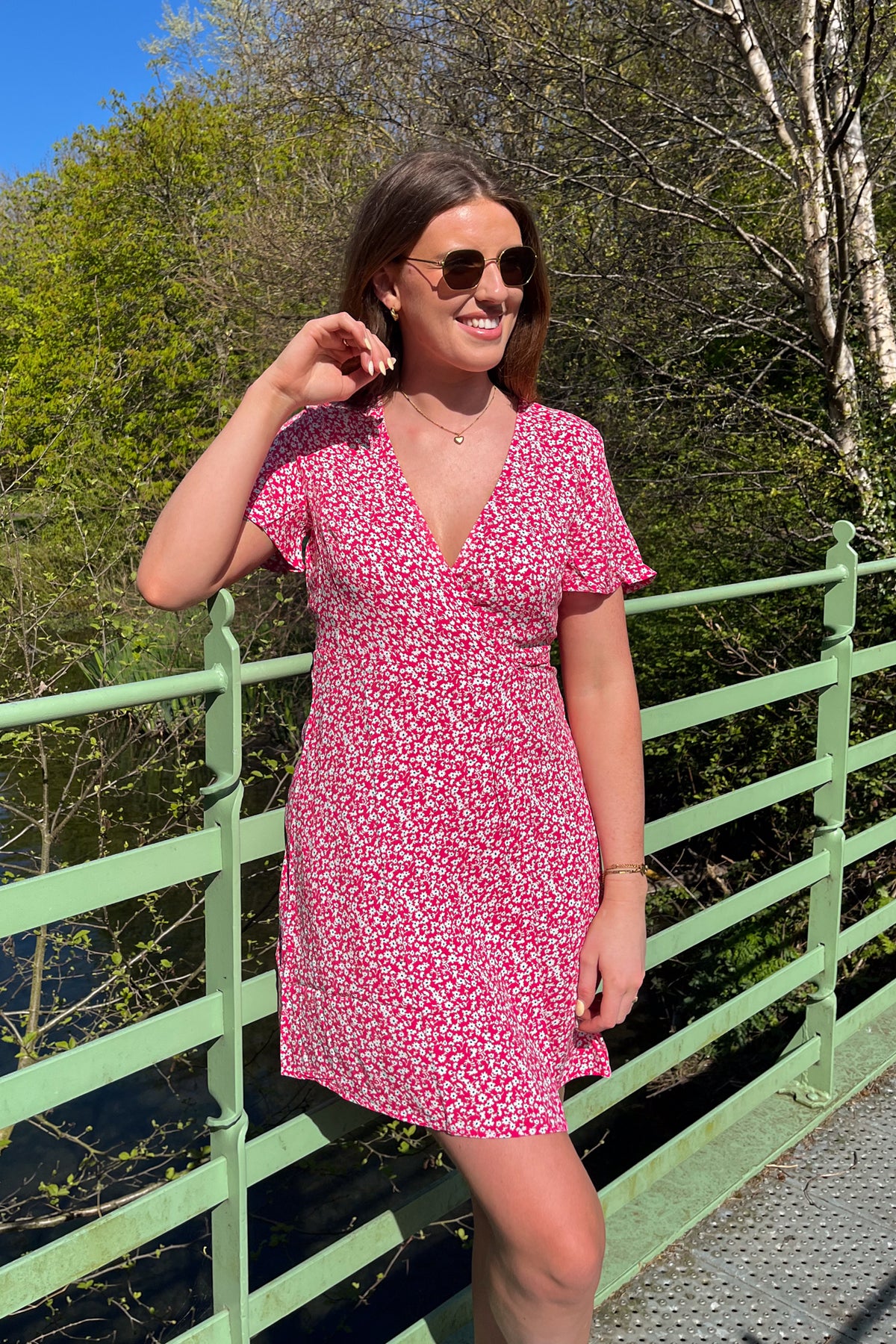 Tala Pink Floral Wrap Dress