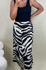 Nova Buttoned Zebra Skirt