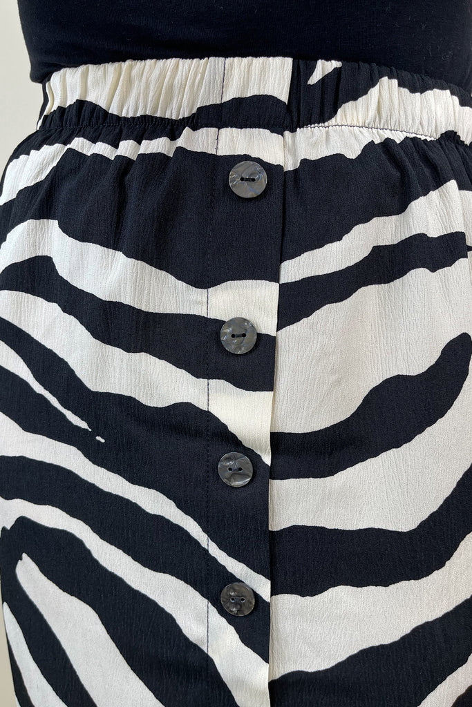 Nova Buttoned Zebra Skirt