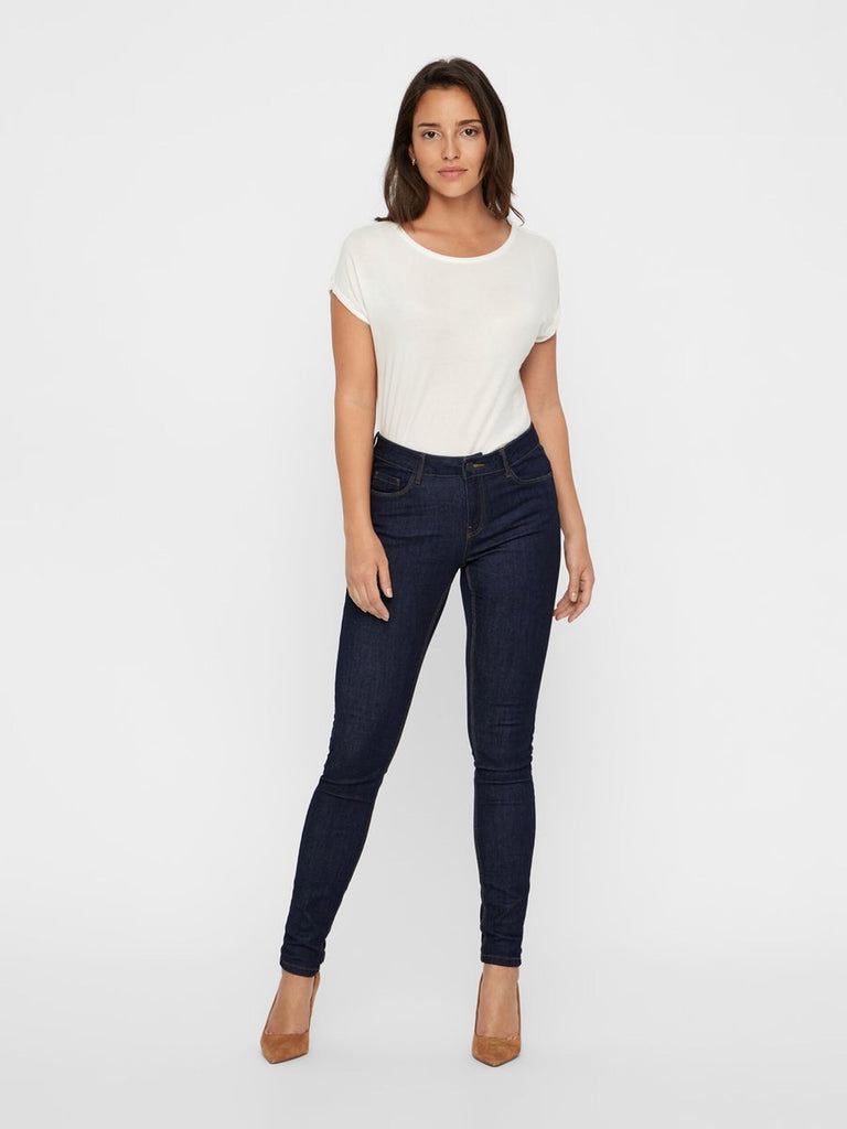 Seven Shape Up Jeans In Dark Blue Denim