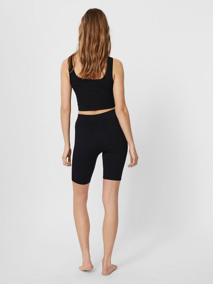 Eli Black Relaxed Ribbed Shorts